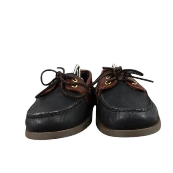 Sperry Boat Shoe Mens 8 Moc Loafer 2 Eye Leather Black Brown Classic Preppy Wide main image 4